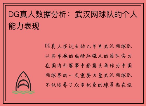 DG真人数据分析：武汉网球队的个人能力表现